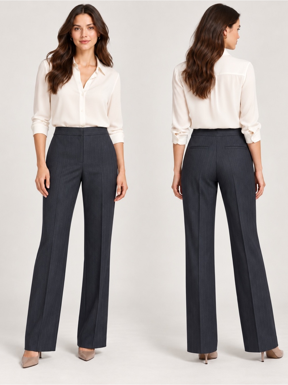 Simply Vera Vera Wang Size 2 Charcoal Pinstripe Dress Pants